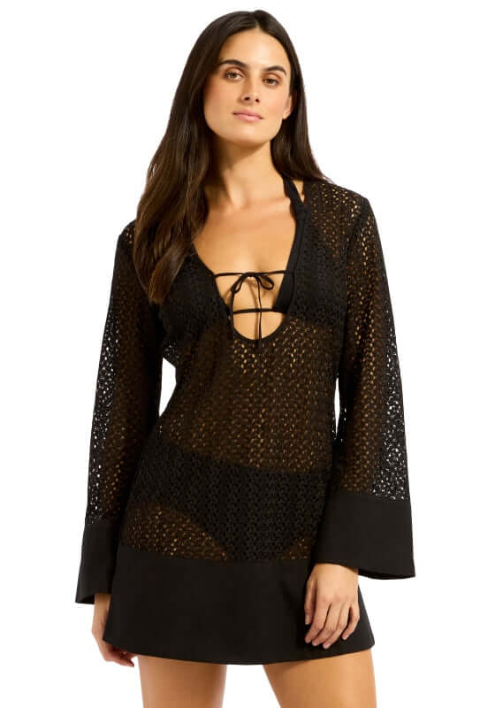 Seafolly Mini Kaftan Black