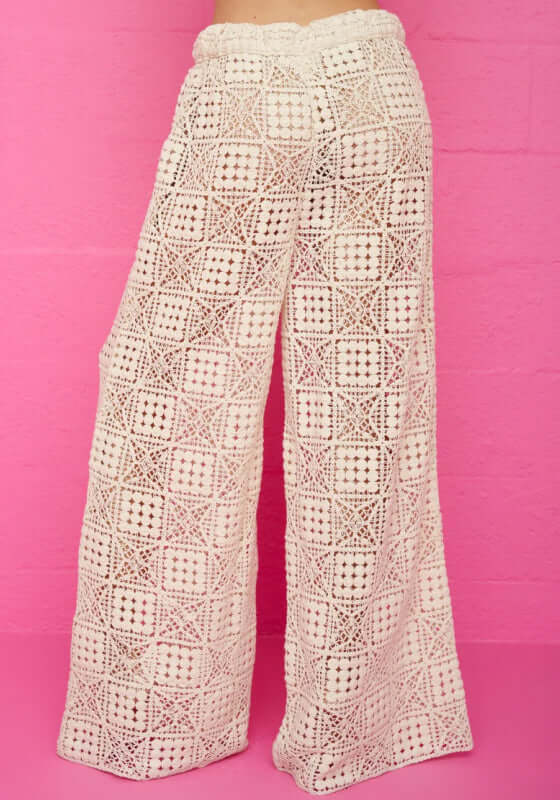 Crochet Beach Trousers Ecru pitusa crochet beach trousers cream Crochet Beach Trousers Ecru Crochet Beach Trousers Ecru Pitusa Crochet Beach Trousers Ecru